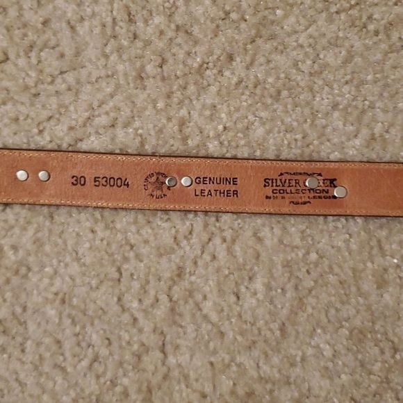 VTG Silver Creek Collection Brown Tan Animal Detail Leather Belt - Picture 3 of 9